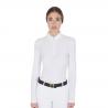 Women's Long Sleeved Polo Shirt In Technical Fleece Fabric