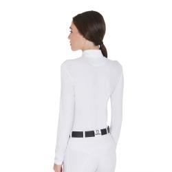Women's Long Sleeved Polo Shirt In Technical Fleece Fabric