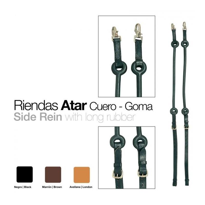  Riendas Atar Cuero Goma Larga