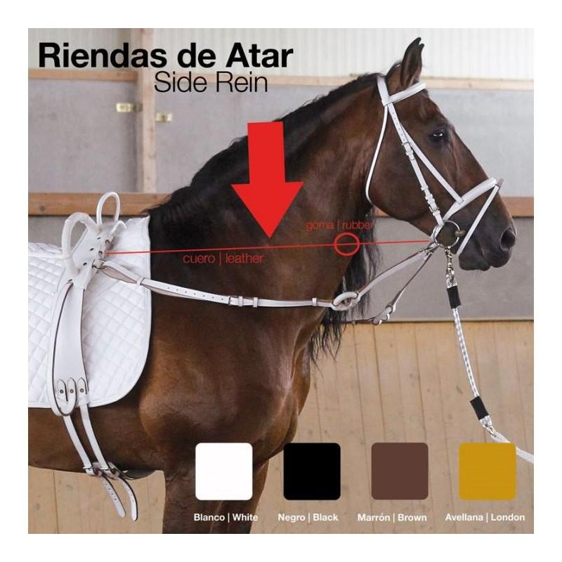  Riendas Atar Cuero Goma Corta