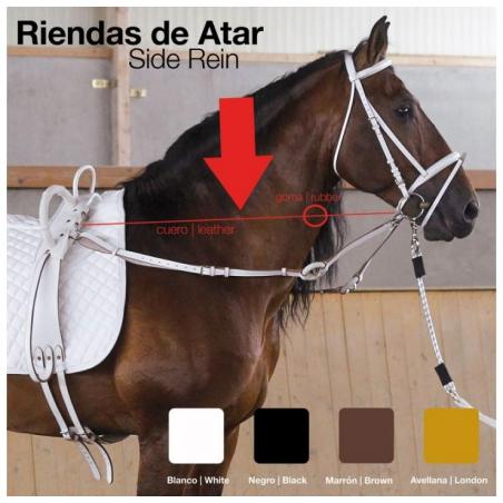  Riendas Atar Cuero Goma Corta
