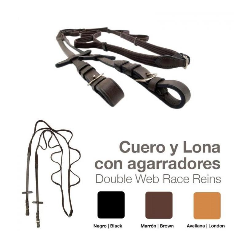  Riendas Cuero Lona Con Agarradores 1818