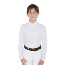 Girl's Slim Fit Polo Shirt In Technical Fleece Fabric