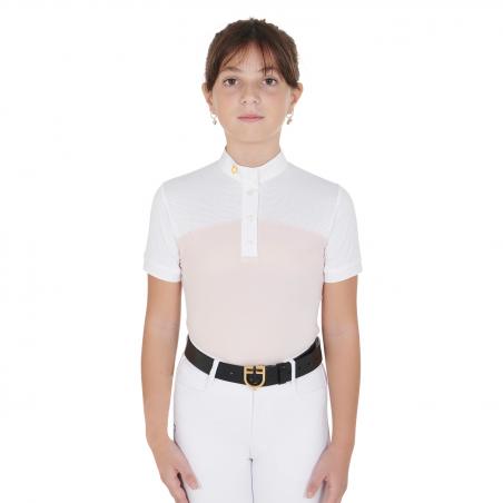 Girls' Slim Fit Competition Polo Shirt With Perforated Fabric