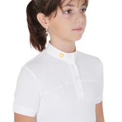 Girls' Slim Fit Competition Polo Shirt With Perforated Fabric
