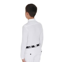 Boy's Long-Sleeved Polo Shirt In Technical Fleece Fabric