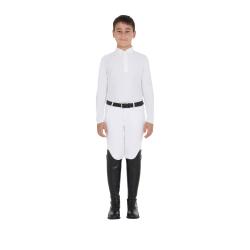 Boy's Long-Sleeved Polo Shirt In Technical Fleece Fabric