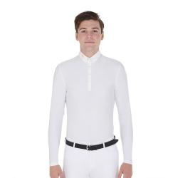 Men's Long-Sleeved Polo Shirt In Technical Fleece Fabric