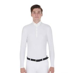 Men's Long-Sleeved Polo Shirt In Technical Fleece Fabric