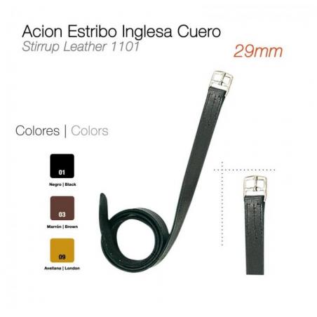 Ación Estribo Inglesa Cuero 29mm