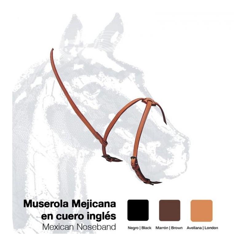  Muserola Mejicana Cuero Inglés