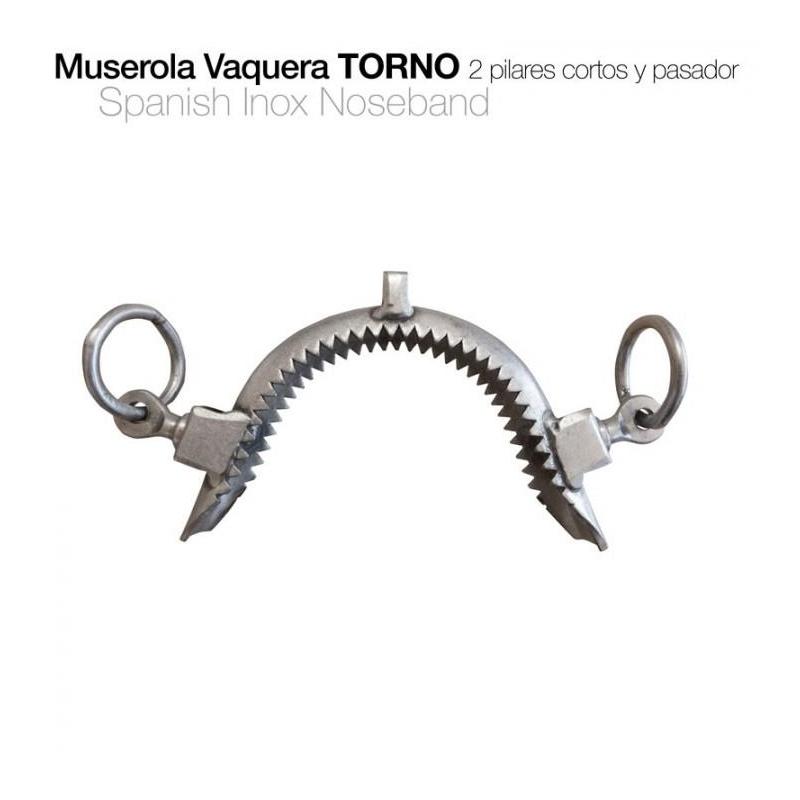  Muserola Vaquera Torno Pilares Cortos Inox