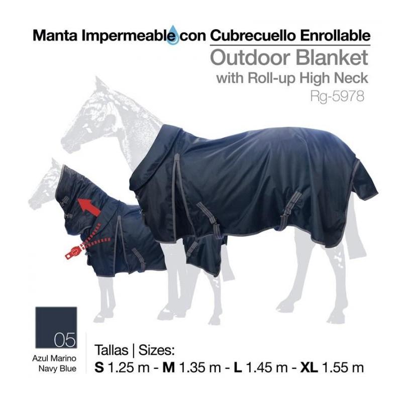  Manta Impermeable Cubrecuello  Enrollable Azul