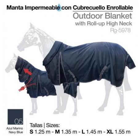  Manta Impermeable Cubrecuello  Enrollable Azul