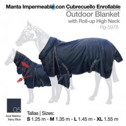 Manta Impermeable Cubrecuello  Enrollable Azul
