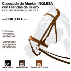 Cabezada Montar Inglesa Rienda Cuero