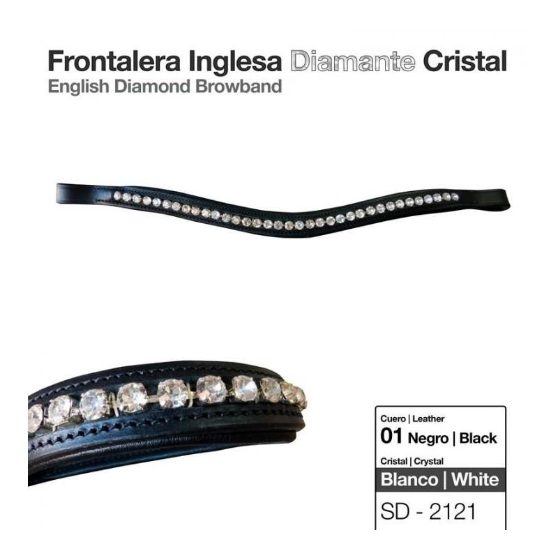  Frontalera Inglesa Diamante Cristal Negro