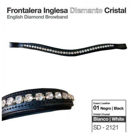  Frontalera Inglesa Diamante Cristal Negro