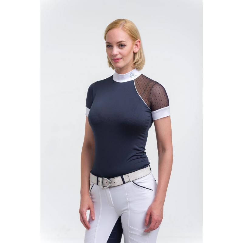 Camiseta De Concurso Modern Dame Manga Corta Azul-Azul-Blanco