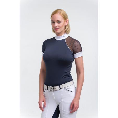 Camiseta De Concurso Modern Dame Manga Corta Azul-Azul-Blanco