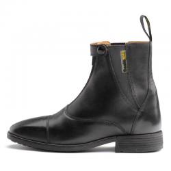 Botines Daslö Gold De Cuero Con Cremallera