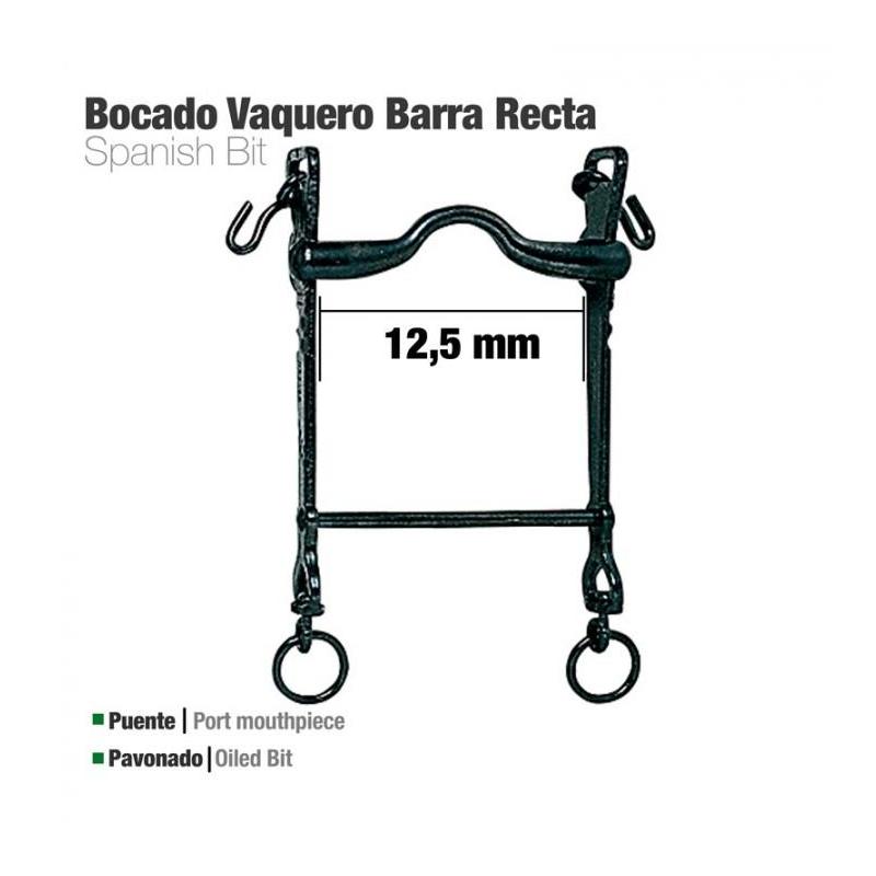  Bocado Vaquero Barra Recta Pavonado 12.5cm