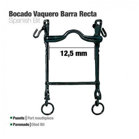  Bocado Vaquero Barra Recta Pavonado 12.5cm