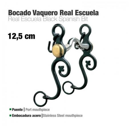  Bocado Vaquero Real Escuela Embocadura Acero 12.5cm