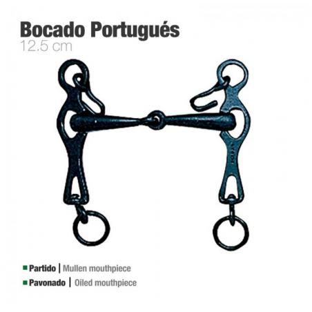  Bocado Portugués Fuerte Partido Pavonado 12.5cm