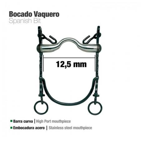  Bocado Vaquero B/curva Embocadura Acero 12.5cm