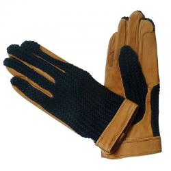 Guantes En Cuero Y Punto