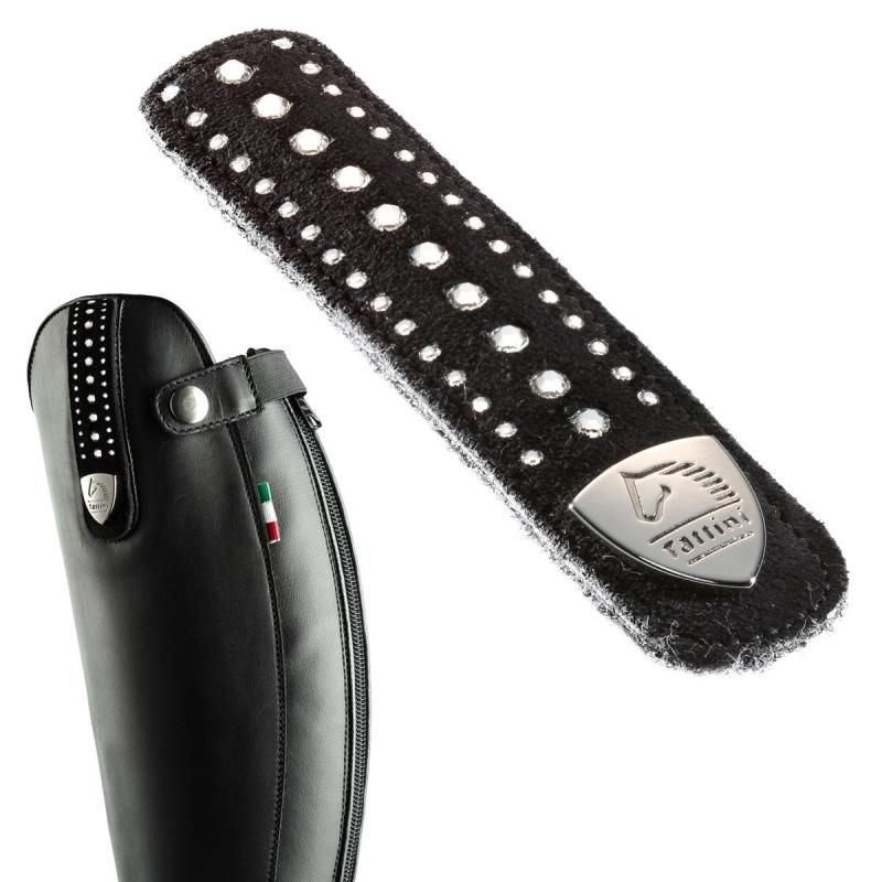 Tira De Cuero Aterciopelado Con 3 Filas De Brillantes