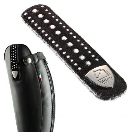 Tira De Cuero Aterciopelado Con 3 Filas De Brillantes