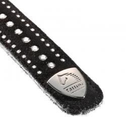 Tira De Cuero Aterciopelado Con 3 Filas De Brillantes