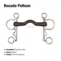 Bocado Pelham Goma Puente Económico Inox