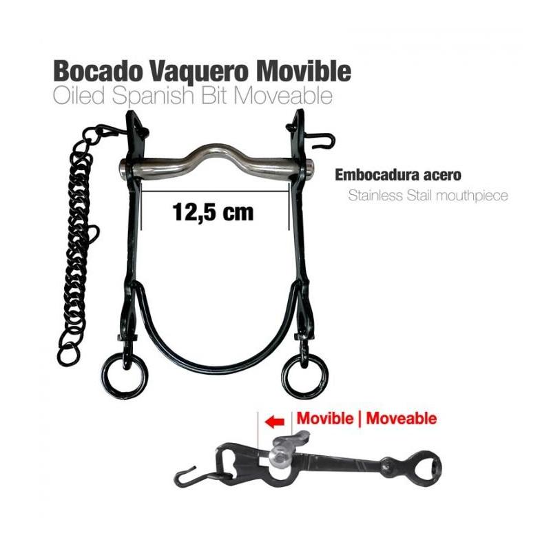  Bocado Vaquero Movible Eco. Pavonado