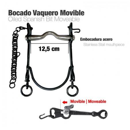  Bocado Vaquero Movible Eco. Pavonado