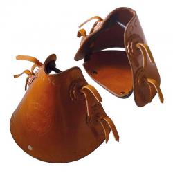 Estribo De Metal Con Protección De Cuero Paso Estrecho