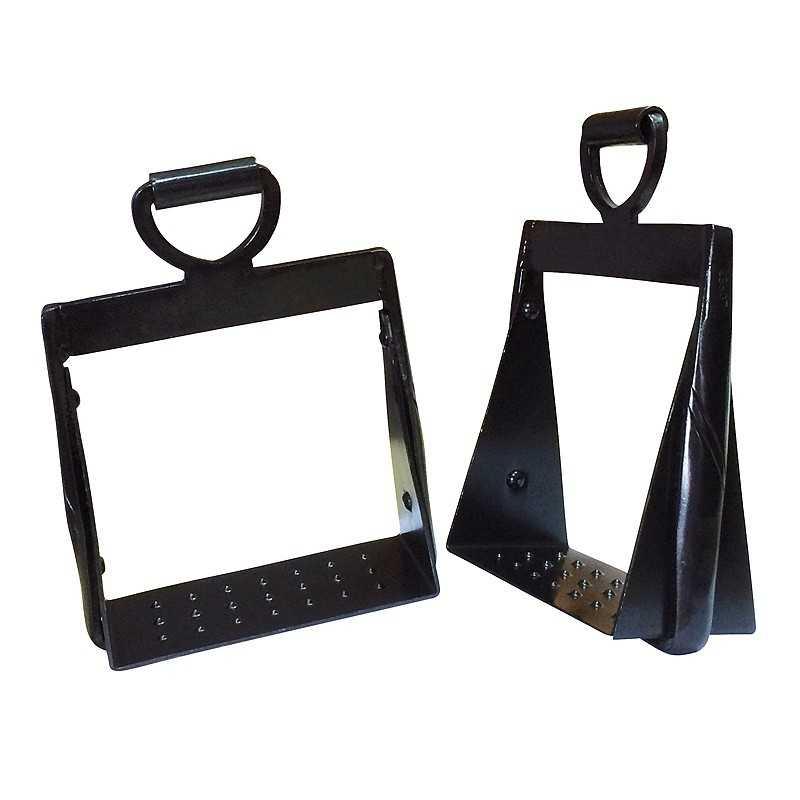 Estribos Para Equitación De Trabajo 13X6 Media Caña Pavonados