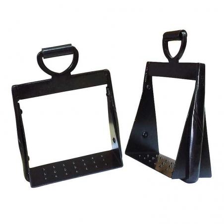 Estribos Para Equitación De Trabajo 13X6 Media Caña Pavonados