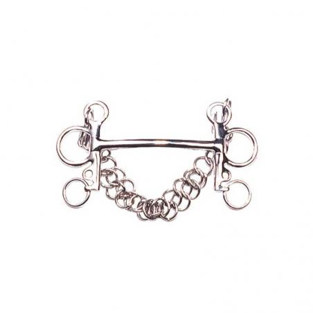 Bocado Pelham Tom Thumb Inox. Patilla Corta