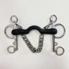 Bocado Pelham Embocadura Goma Puente+Cadenilla Inox