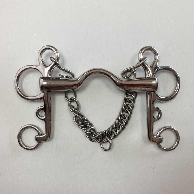 Bocado Pelham Embocadura Gruesa Puente + Cadenilla Inox