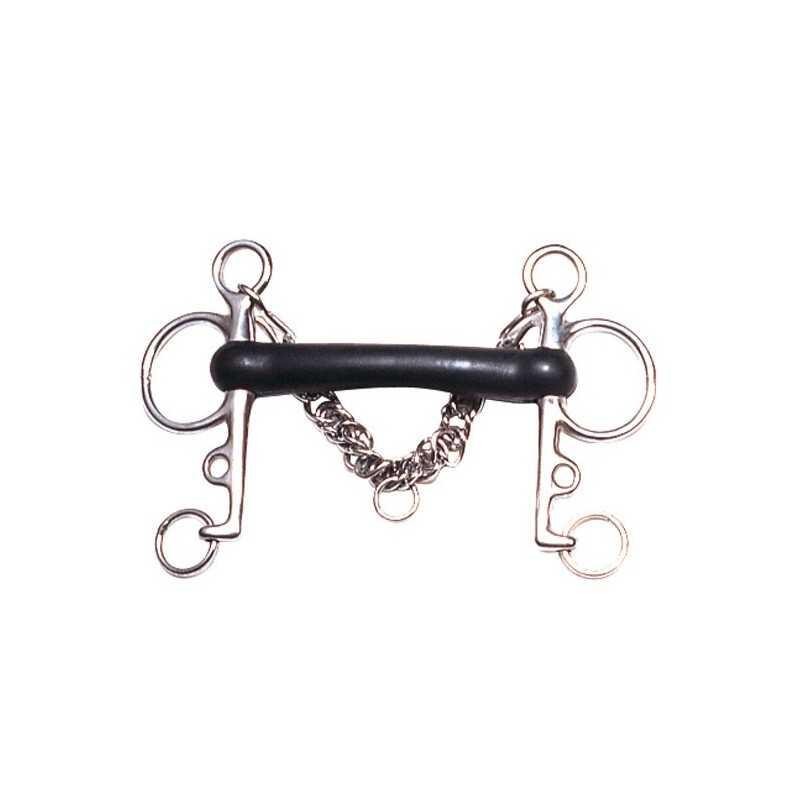 Bocado Pelham Embocadura Goma Flexible Inox
