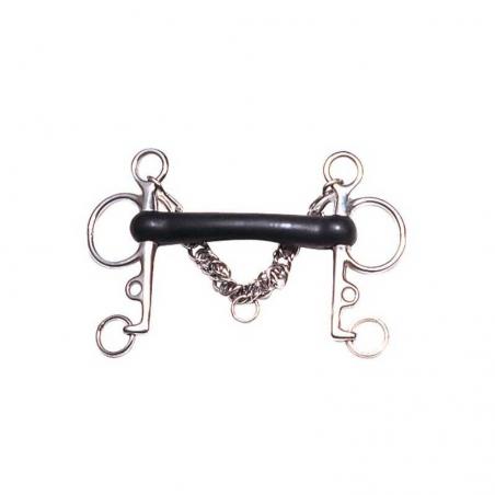 Bocado Pelham Embocadura Goma Flexible Inox