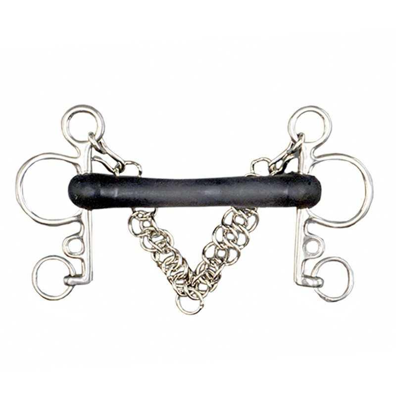 Bocado Pelham Embocadura Flexible De Goma