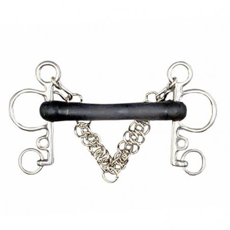 Bocado Pelham Embocadura Flexible De Goma