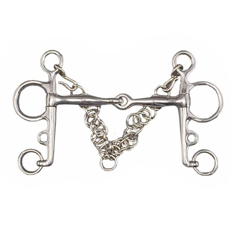 Bocado Pelham Partido Embocadura Fina Con Barbada