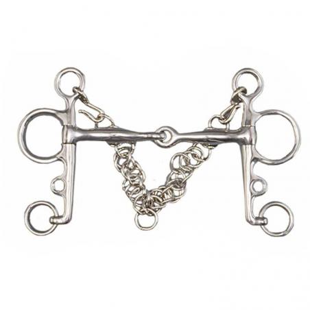 Bocado Pelham Partido Embocadura Fina Con Barbada