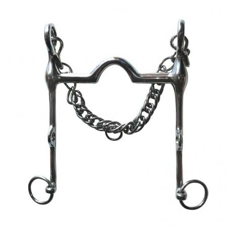 Bocado De Doma Barra Larga Puente Medio Inox.